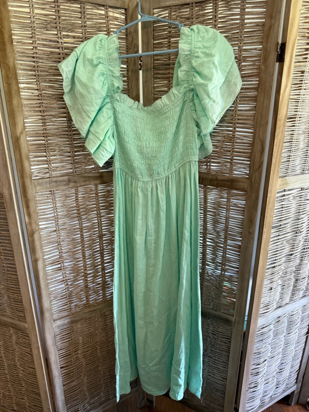 BiBi Pistachio Smocked Maxi Dress